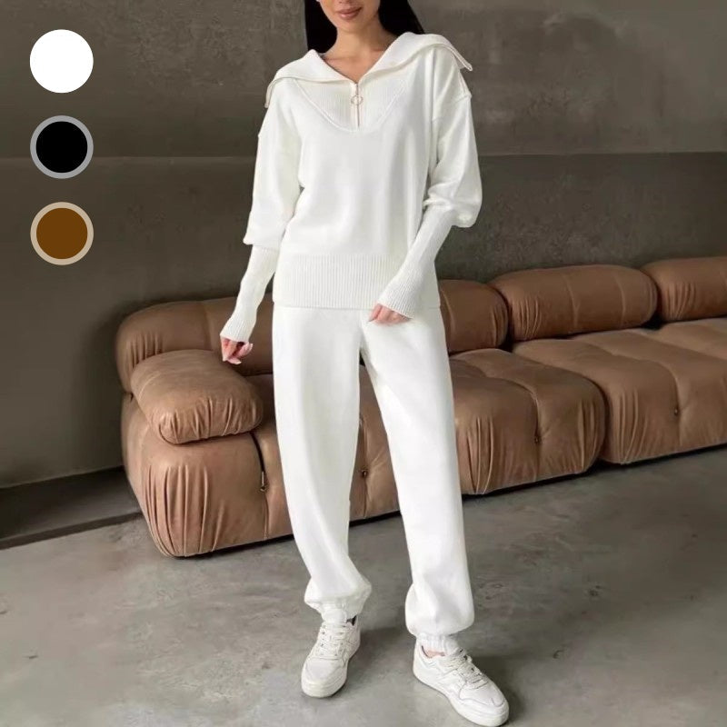 Nymeraa – Half-Zip Flap Sweatshirt and Matching Jogger Pants