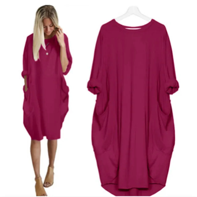 Dress-Women-long-sleeved-pocket-round-collar-loose-Europe-autumn-hot-style-Dresses-Casual-Vestidos-YRW6998