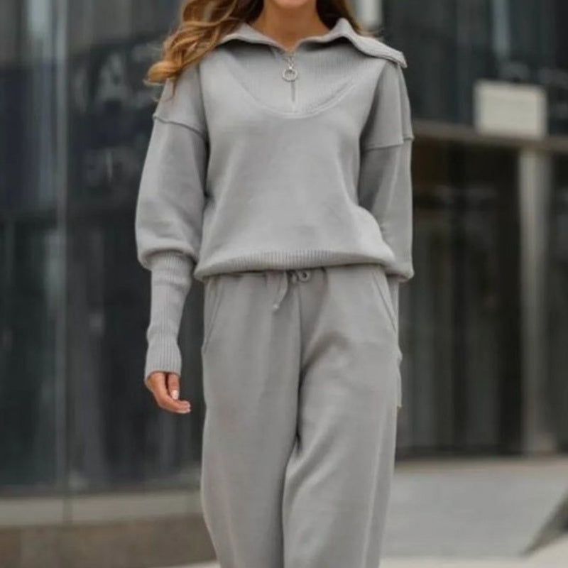 Nymeraa – Half-Zip Flap Sweatshirt and Matching Jogger Pants