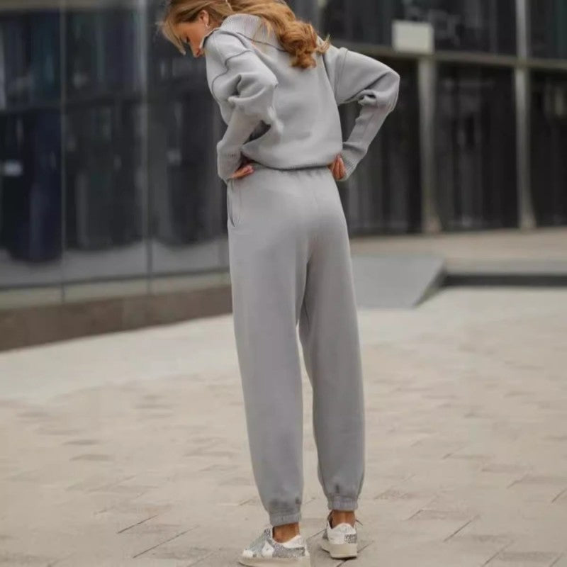 Nymeraa – Half-Zip Flap Sweatshirt and Matching Jogger Pants