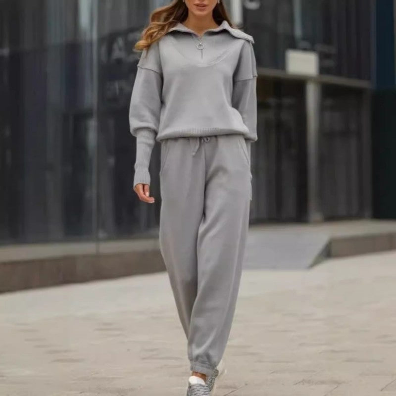 Nymeraa – Half-Zip Flap Sweatshirt and Matching Jogger Pants